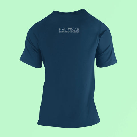 hal tejas back print t shirt navy blue