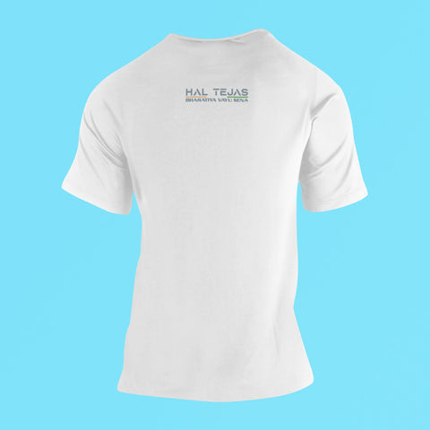 hal tejas back print t shirt white