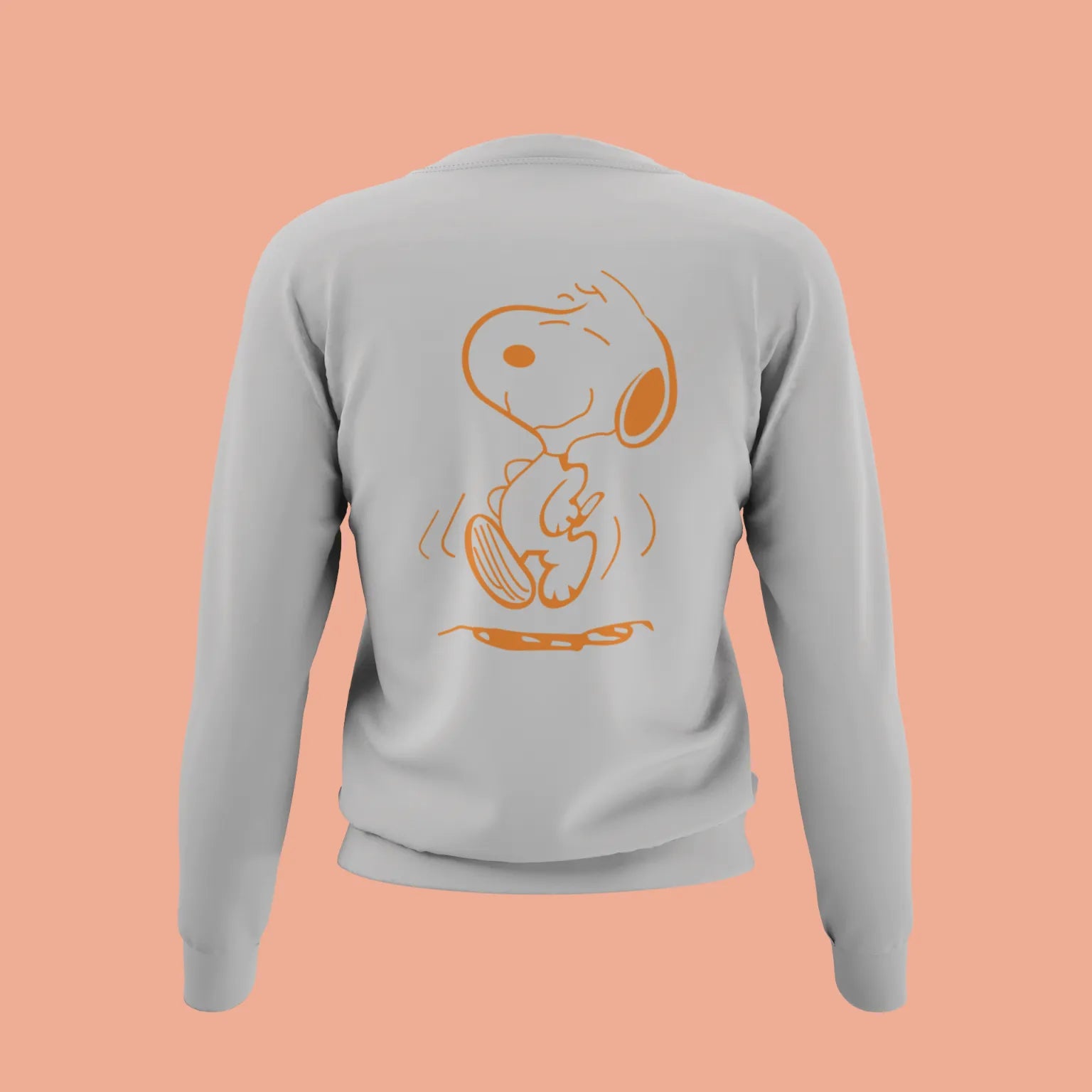 happy dog snoopy back print sweatshirt grey