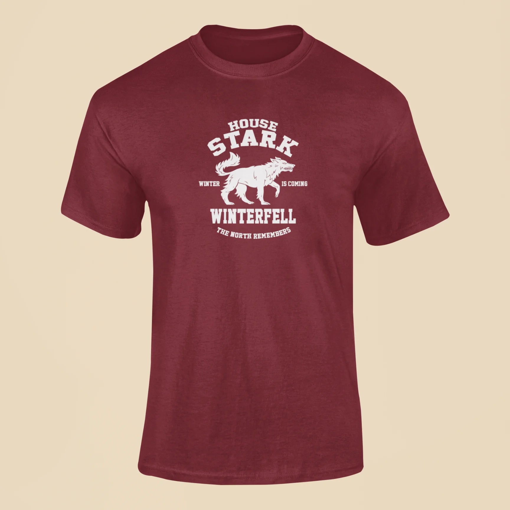 house stark winter is coming t shirt maroon