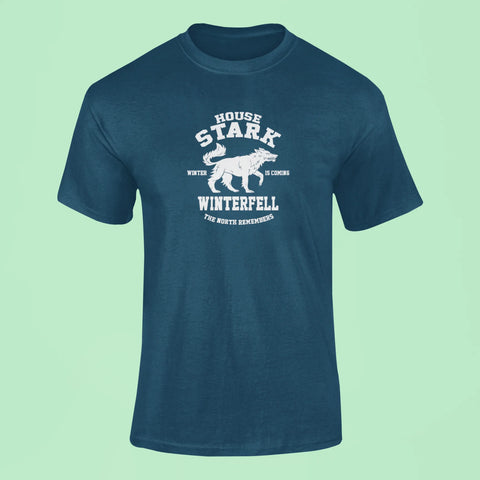 house stark winter is coming t shirt navy blue