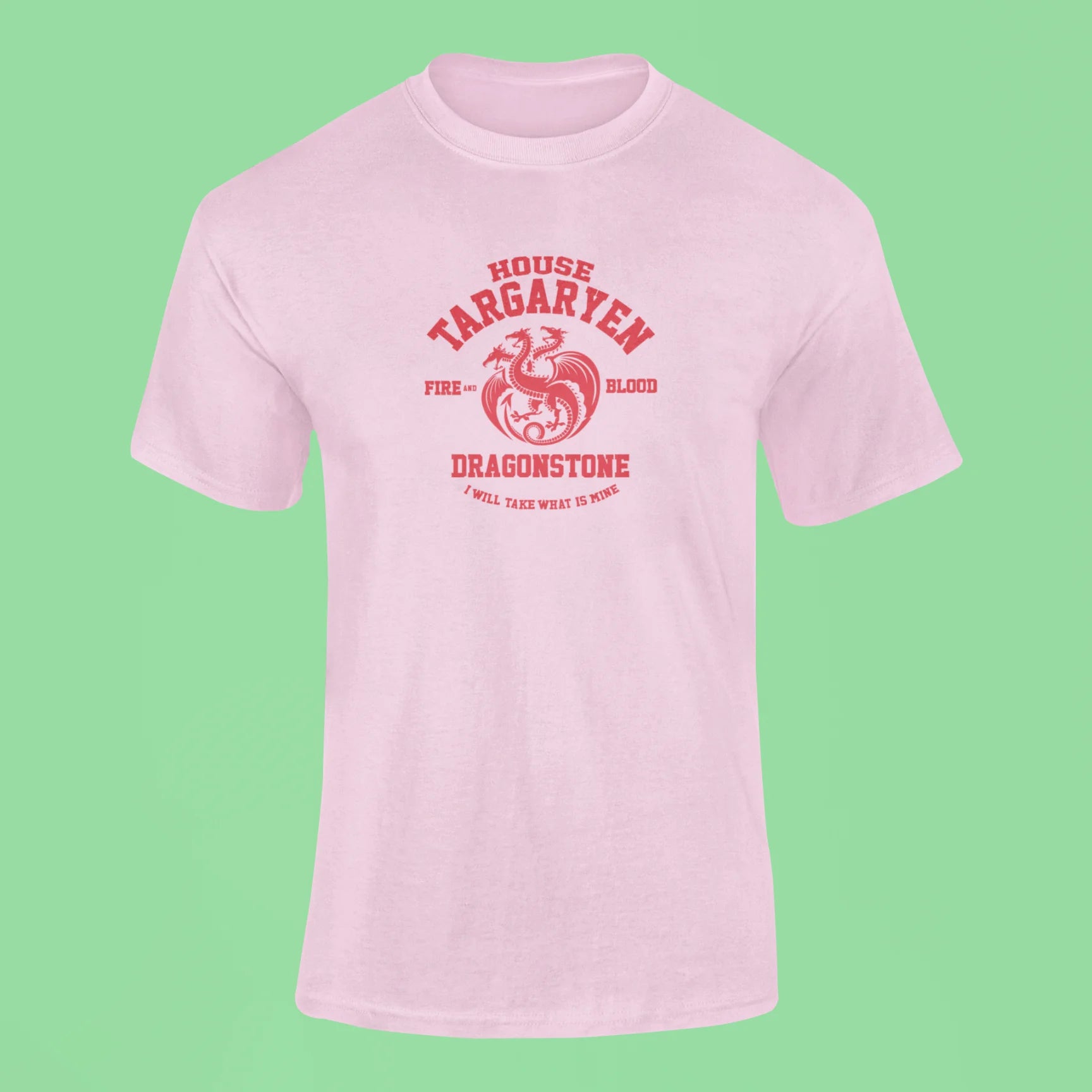 house targaryen fire and blood t shirt pink