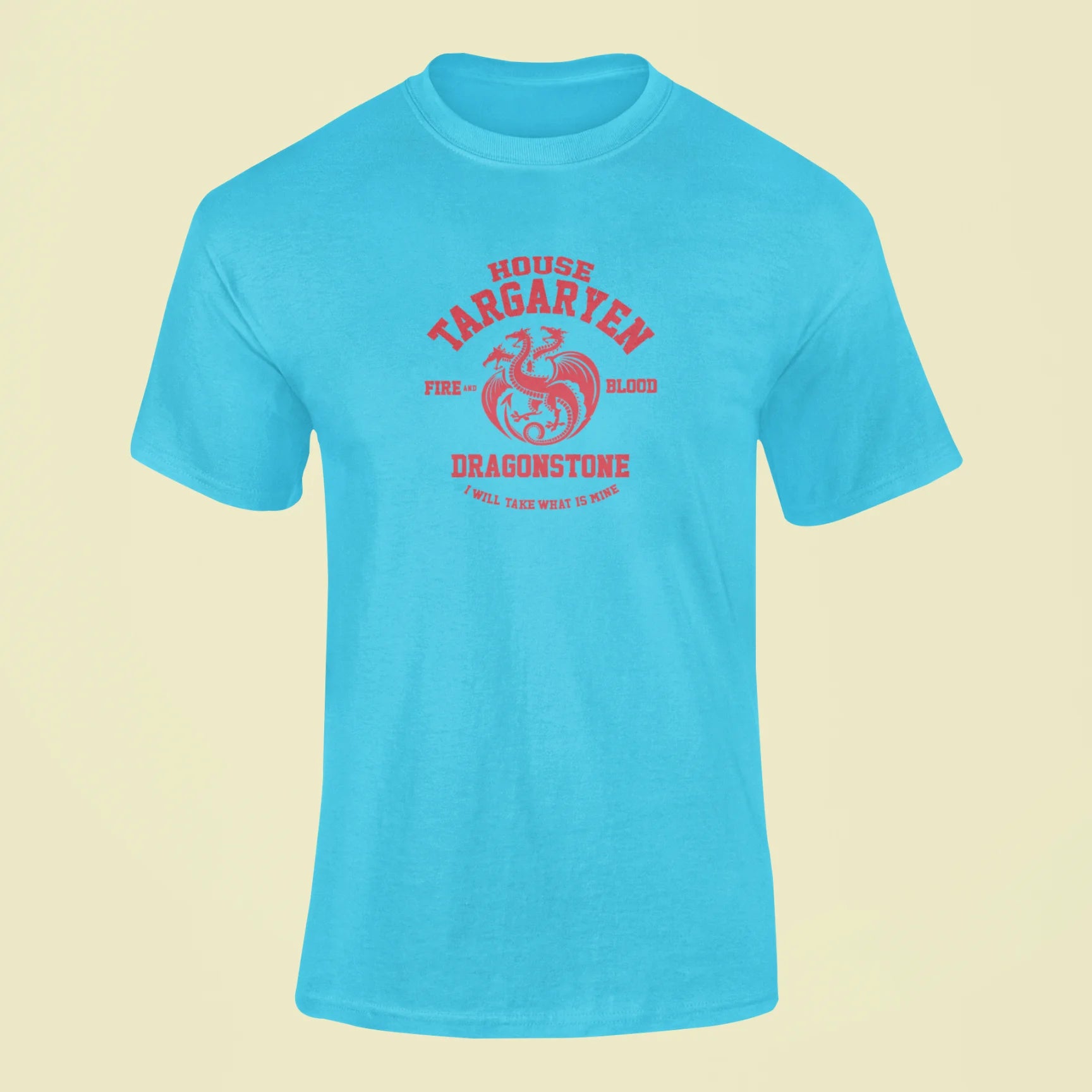 house targaryen fire and blood t shirt sky blue