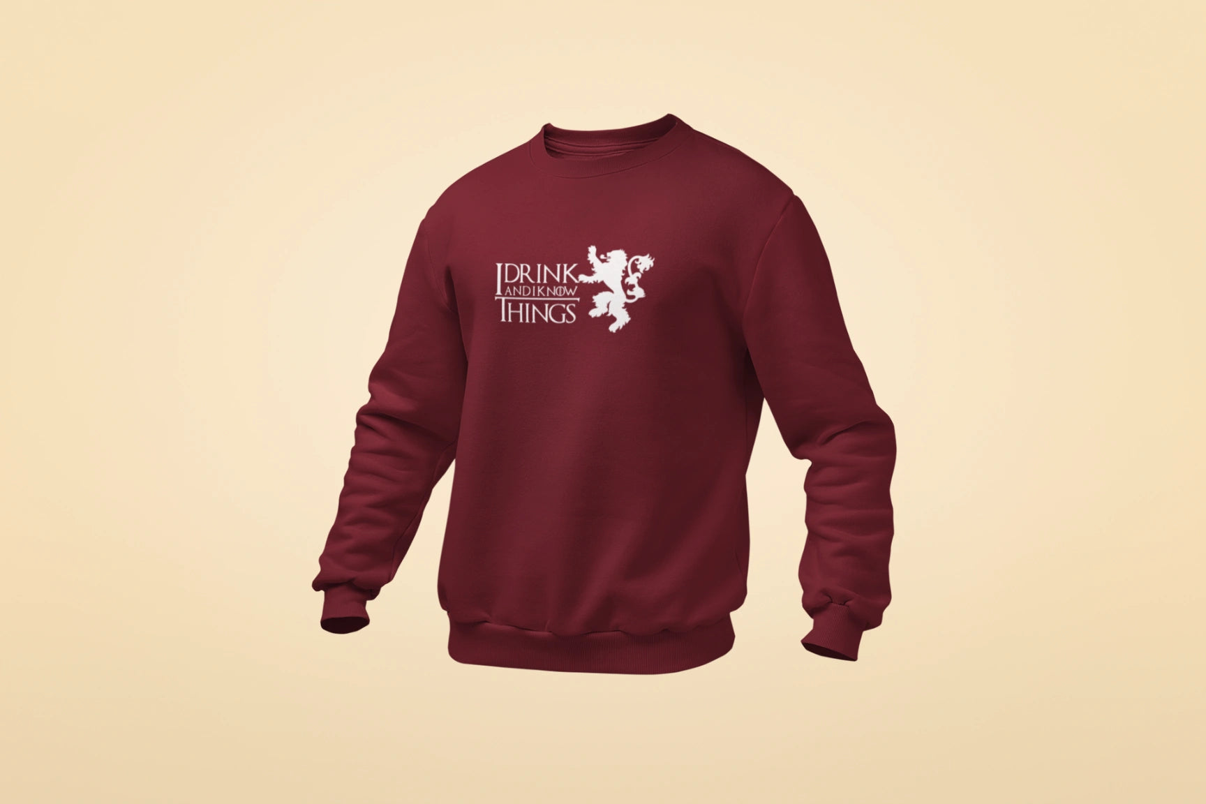 i drink and i know things unisex sweatshirt maroon