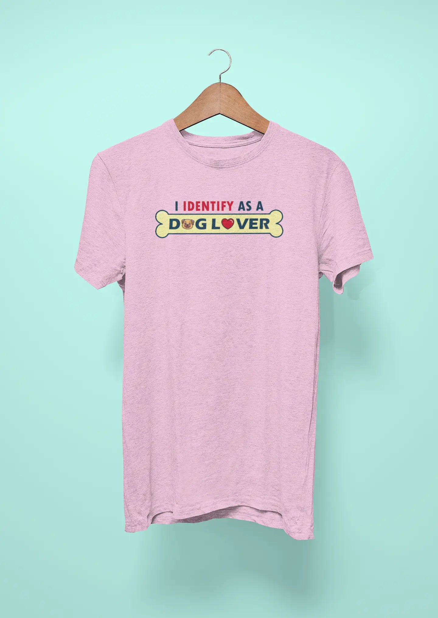 i identify as a dog lover pink