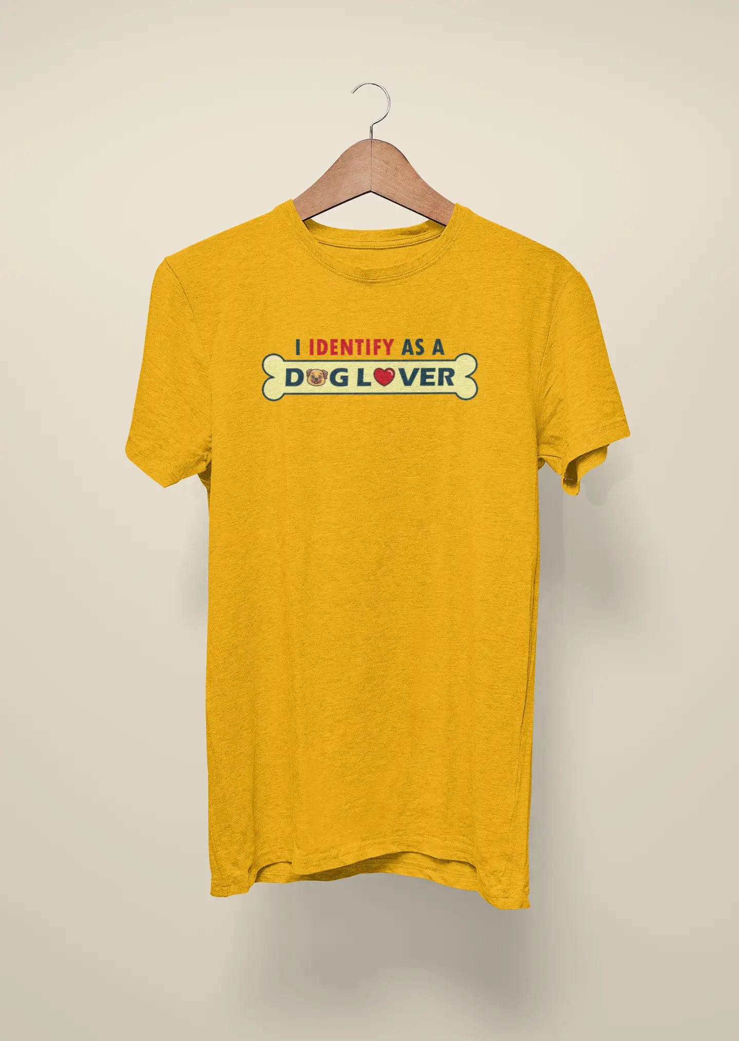 i identify as a dog lover yellow