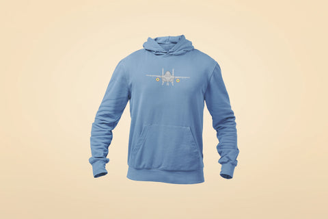 iaf fighter jet oversized unisex hoodie baby blue