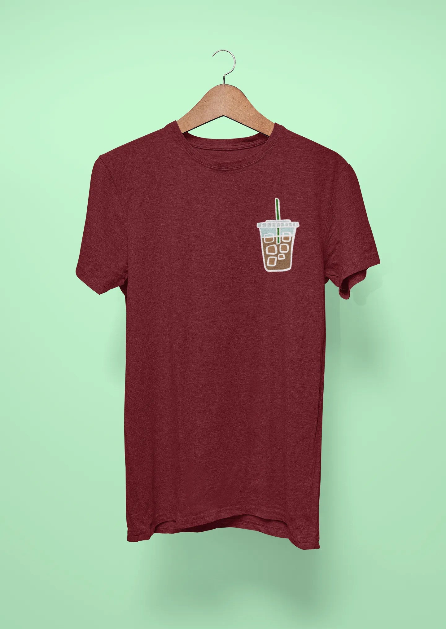 iced cold coffee maroon