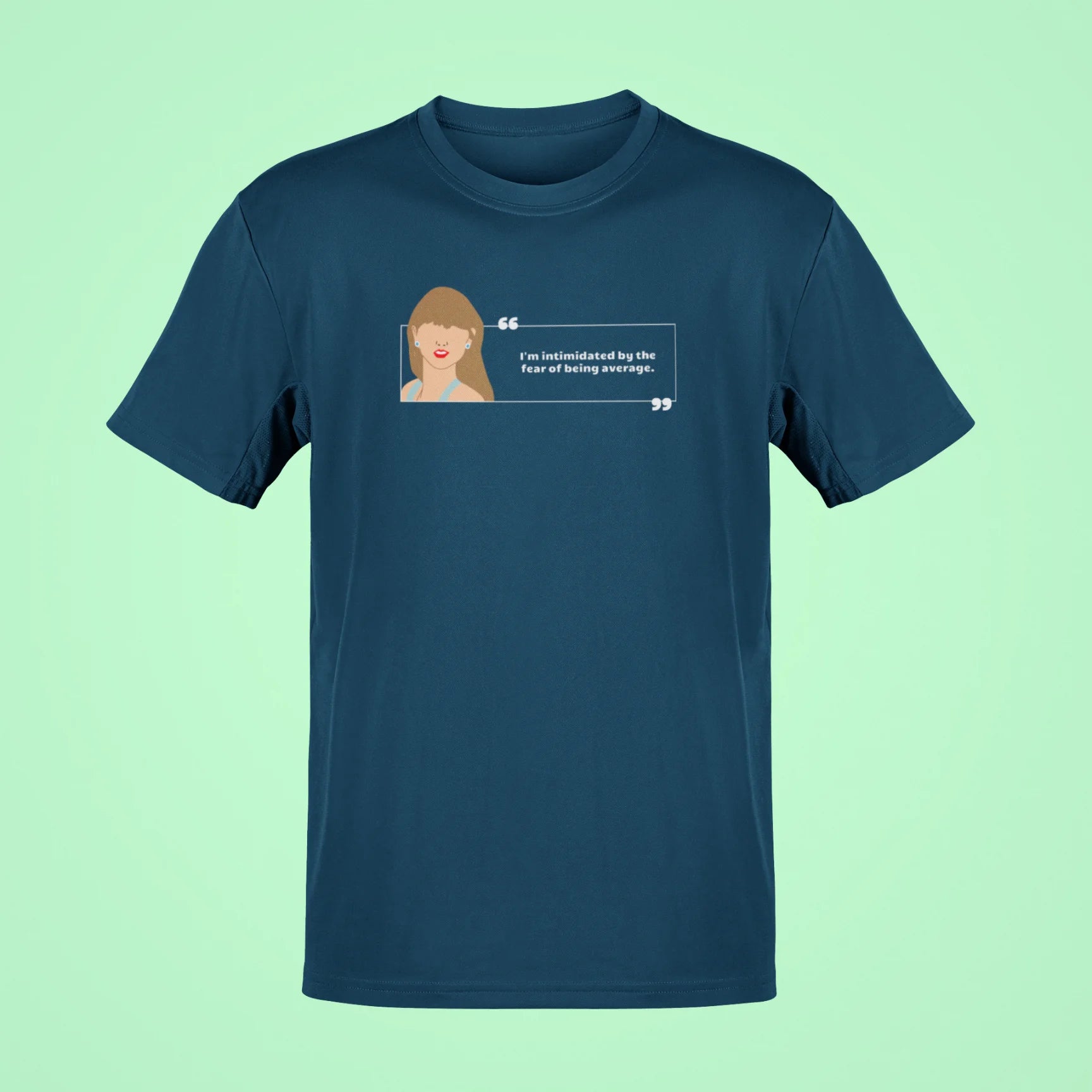 im intimidated by the fear of being average oversized t shirt navy blue