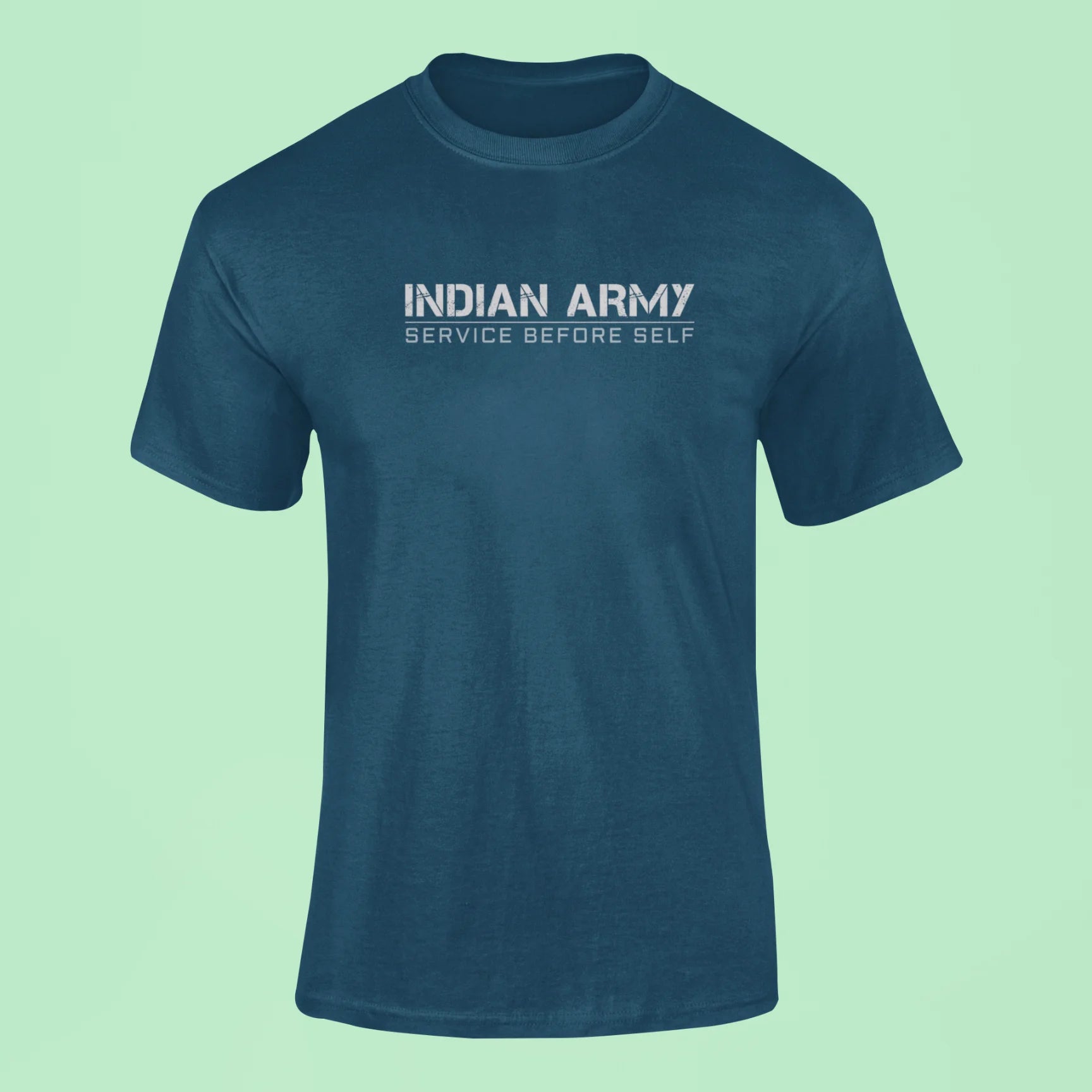 indian army service before self t shirt navy blue