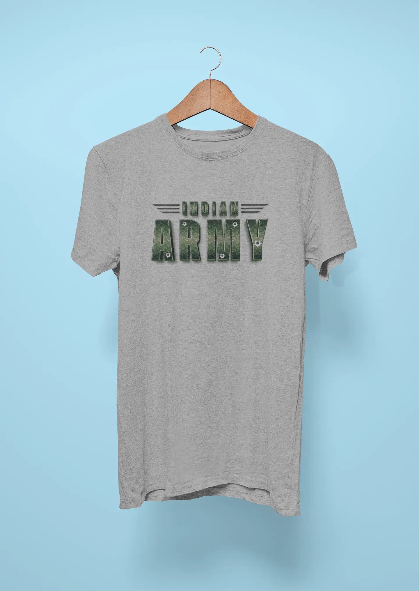 indian army t shirt grey