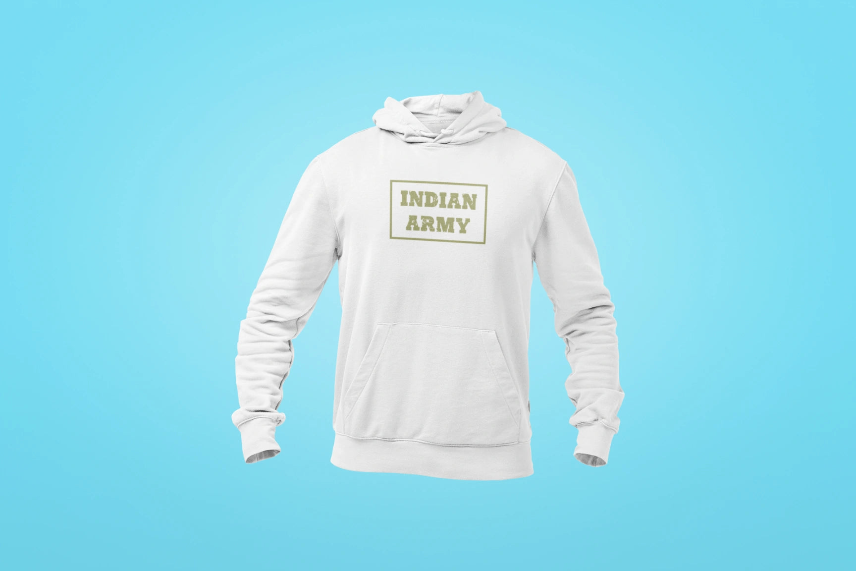 indian army unisex hoodie white