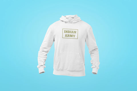 indian army unisex hoodie white