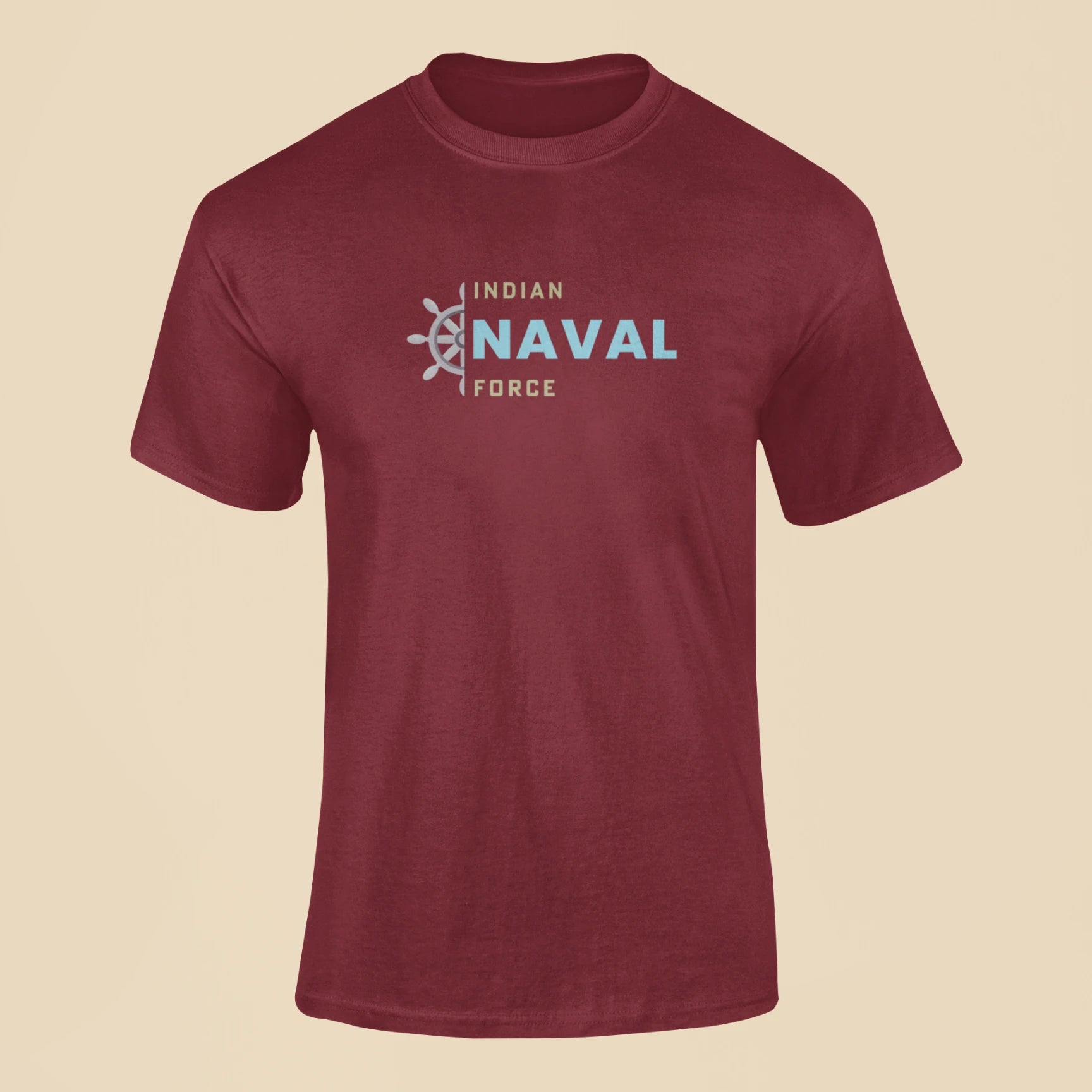 indian naval force t shirt maroon