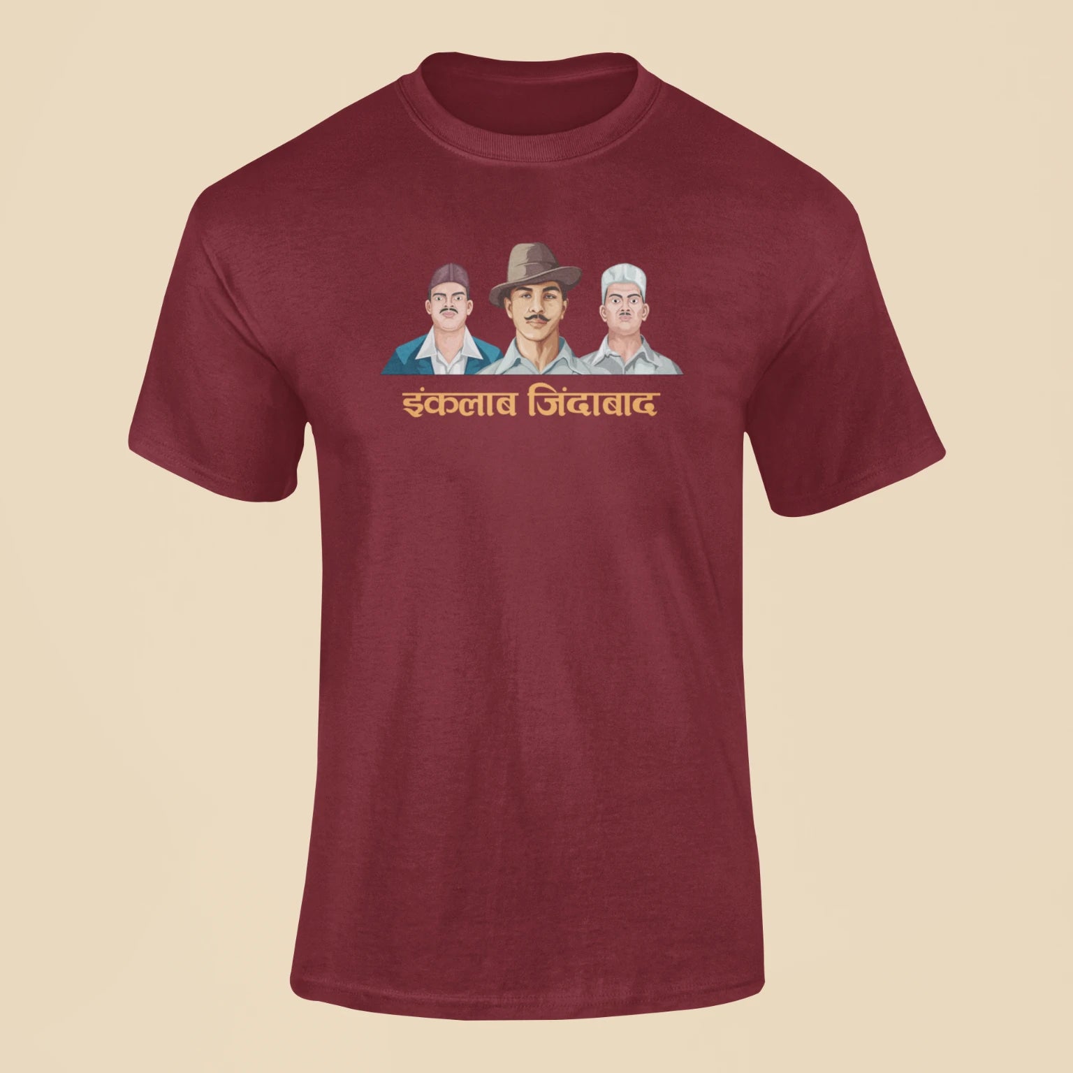 inquilab zindabad t shirt maroon