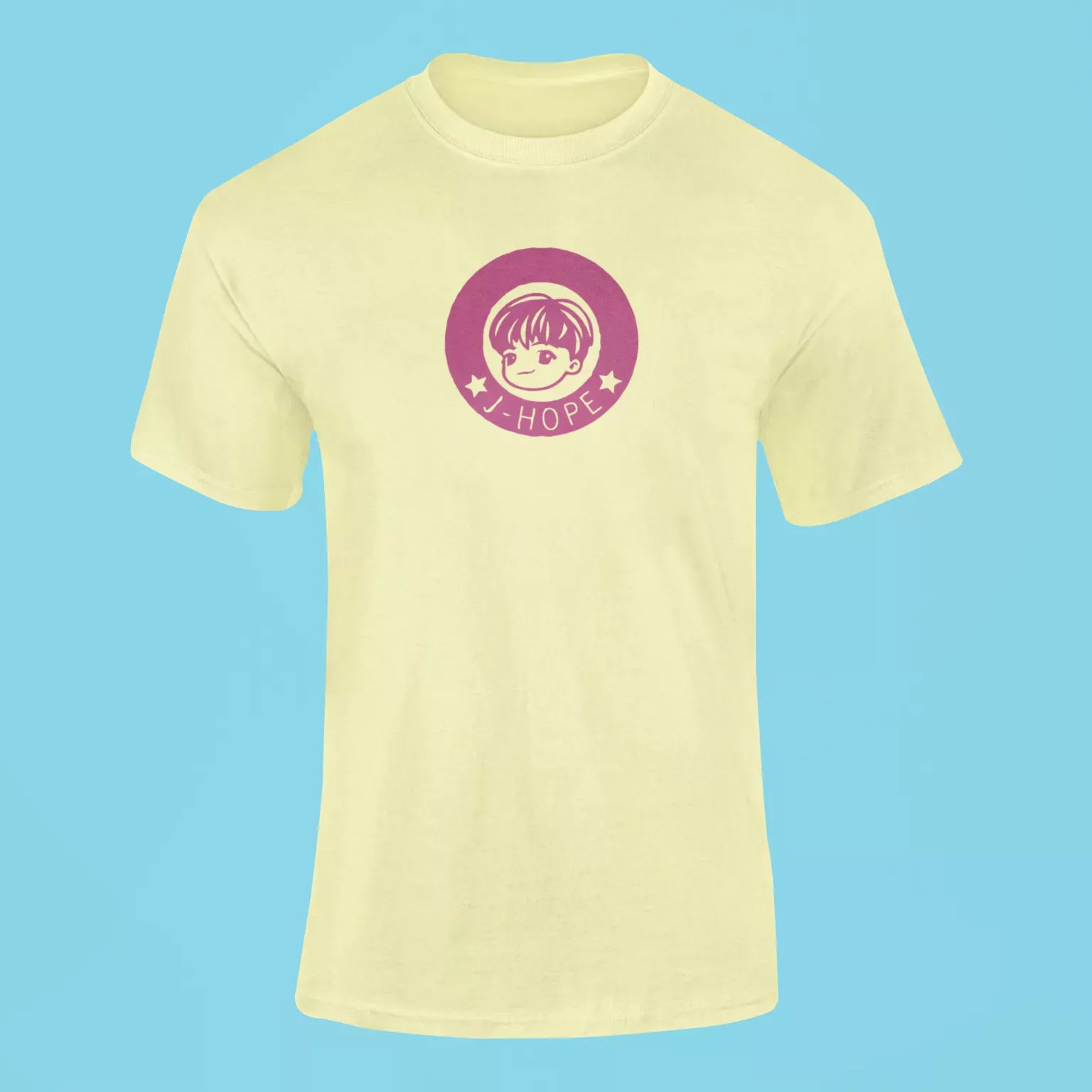 j hope baby face t shirt butter yellow