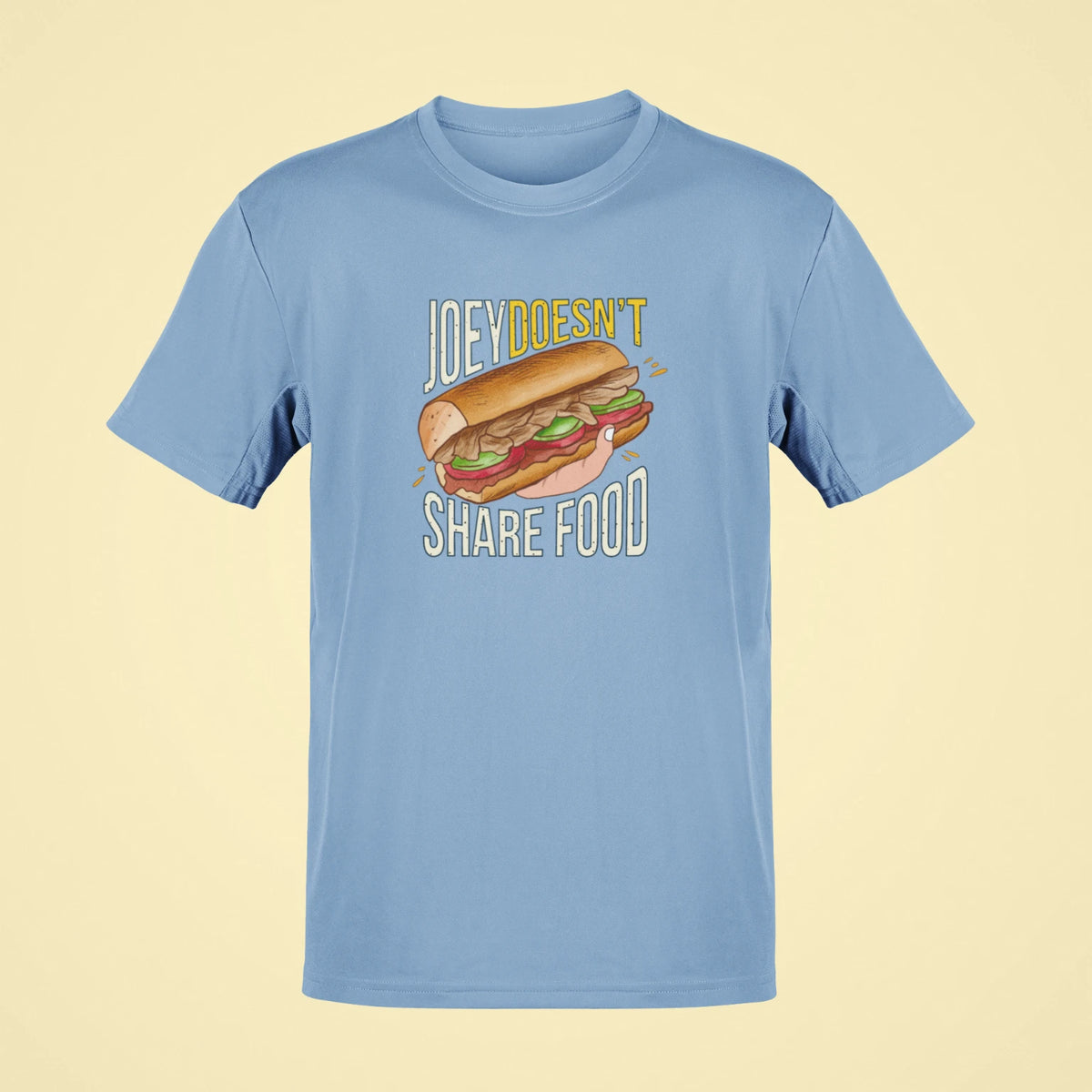 joey doesnt share food friends sitcom oversized t shirt baby blue