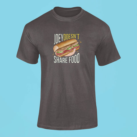 joey doesnt share food friends sitcom t shirt charcoal grey