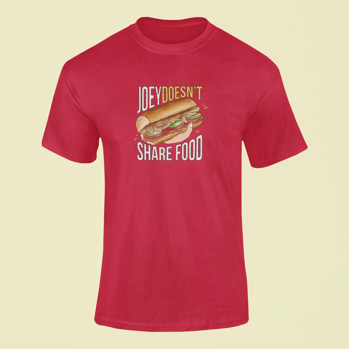 joey doesnt share food friends sitcom t shirt red