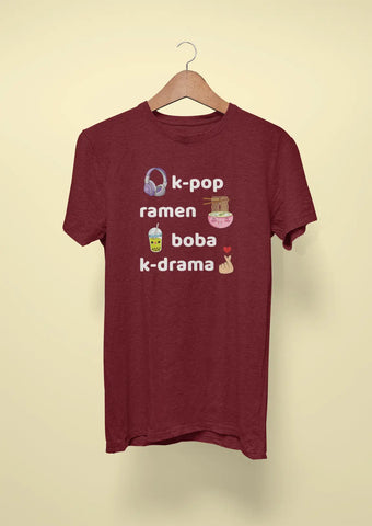 k pop ramen boba k drama maroon