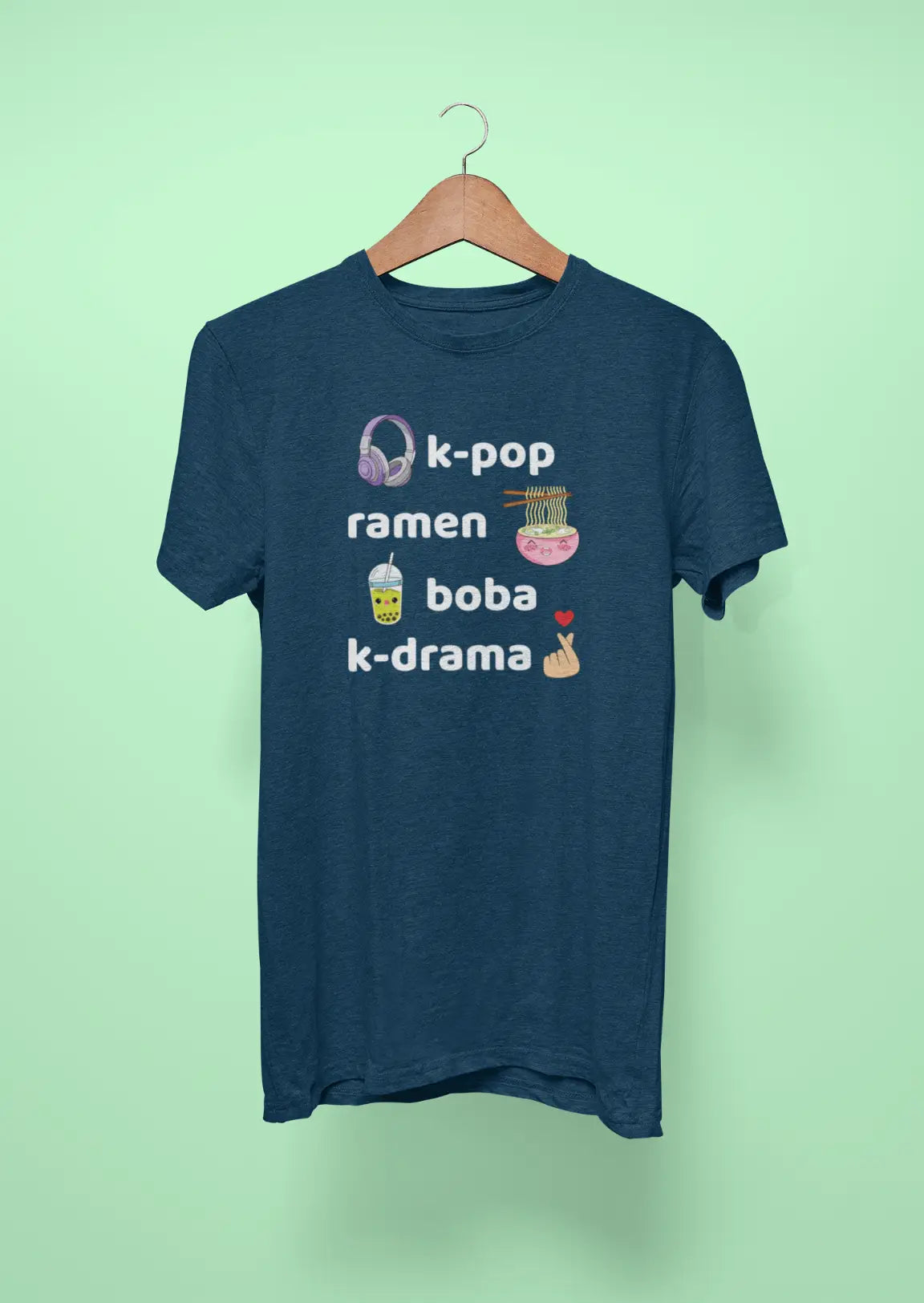 k pop ramen boba k drama navy blue