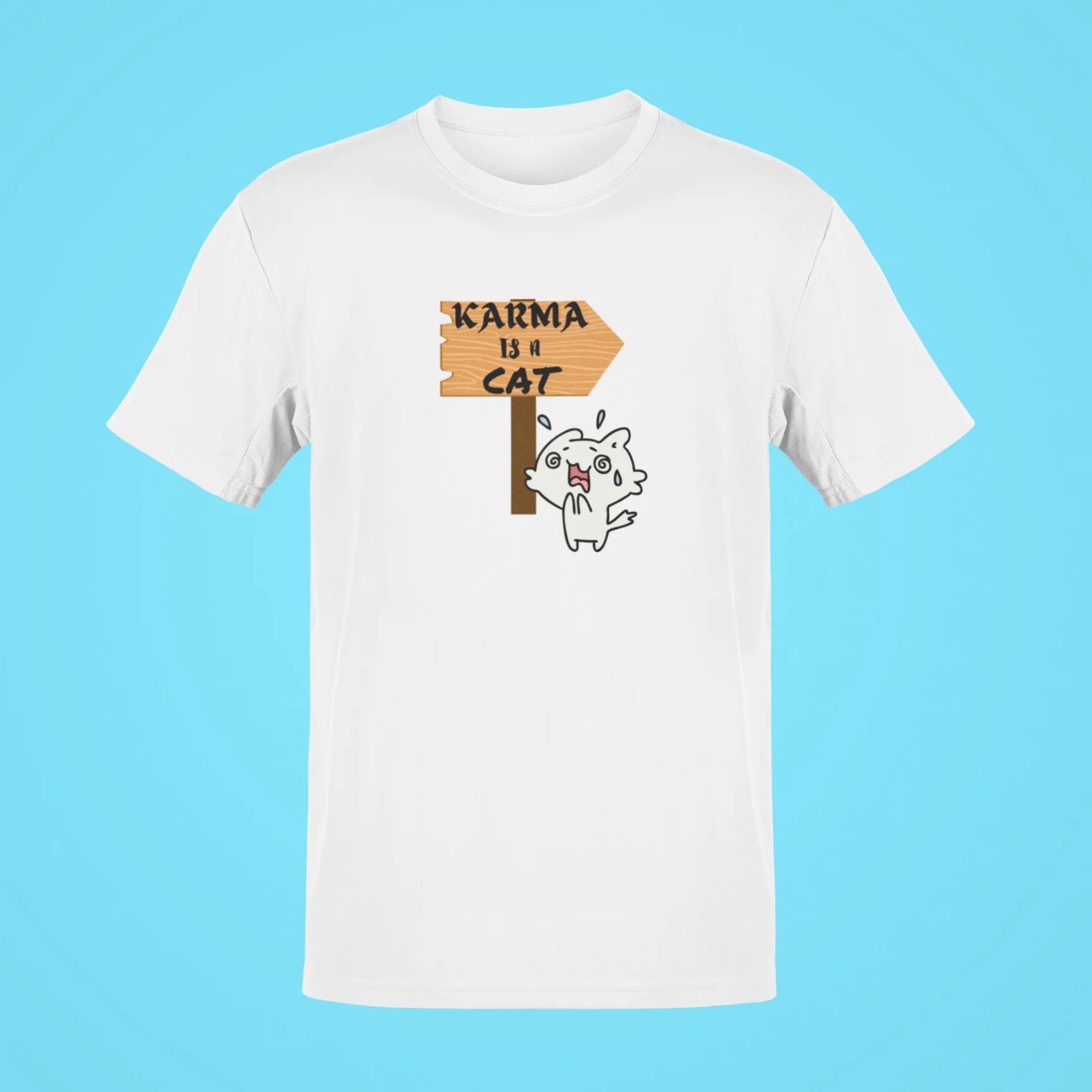 karma is a cat oversized t shirt 5 white