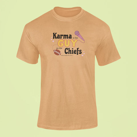 karma is the guy on the chiefs coming straight home to me t shirt mustard yellow