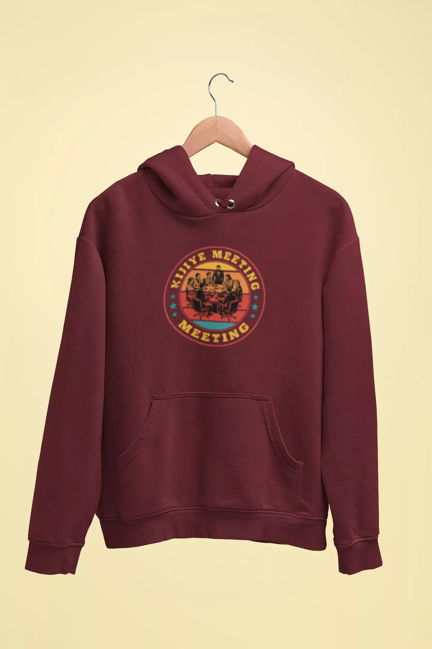 kijiye meeting meeting unisex hoodie maroon