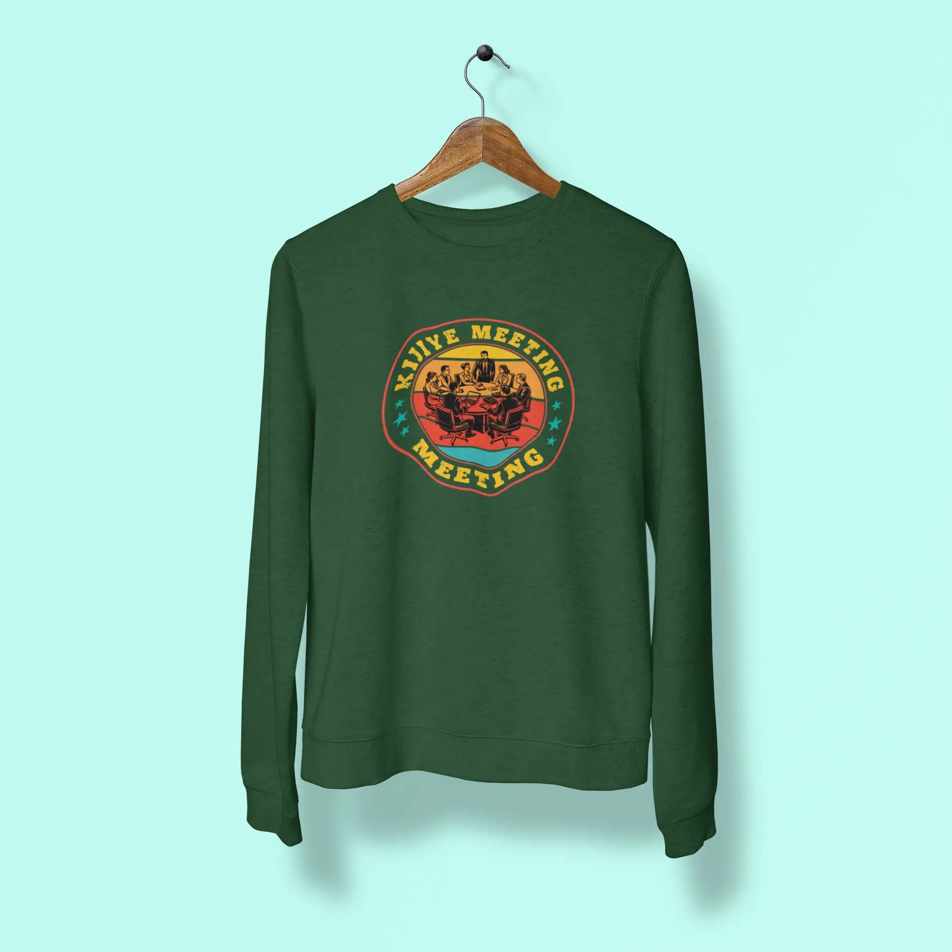 kijiye meeting meeting unisex sweatshirt green