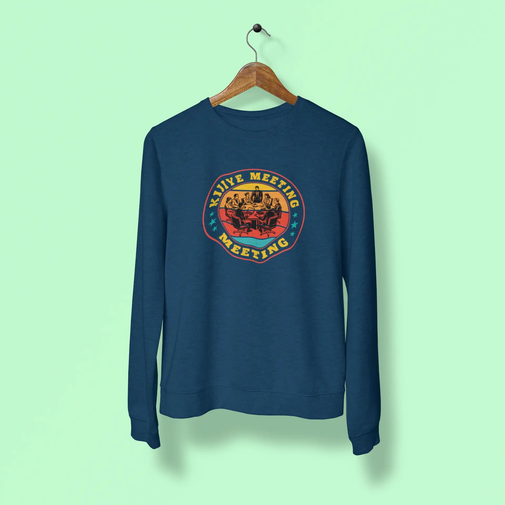 kijiye meeting meeting unisex sweatshirt navy blue