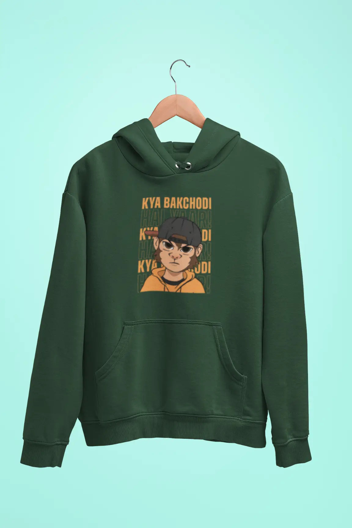 kya bakchdi hai yaar unisex hoodie green