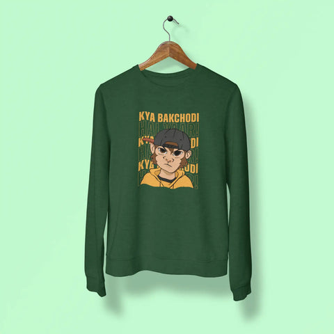 kya bakchodi hai yaar unisex sweatshirt green