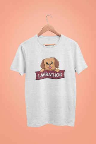 labrador labrathor oversized t shirt white scaled