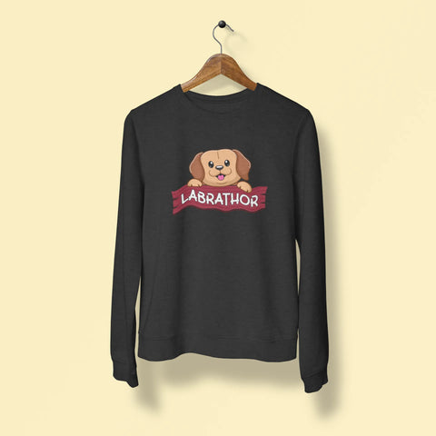 labrador labrathor unisex sweatshirt black