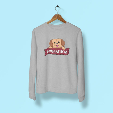 labrador labrathor unisex sweatshirt grey