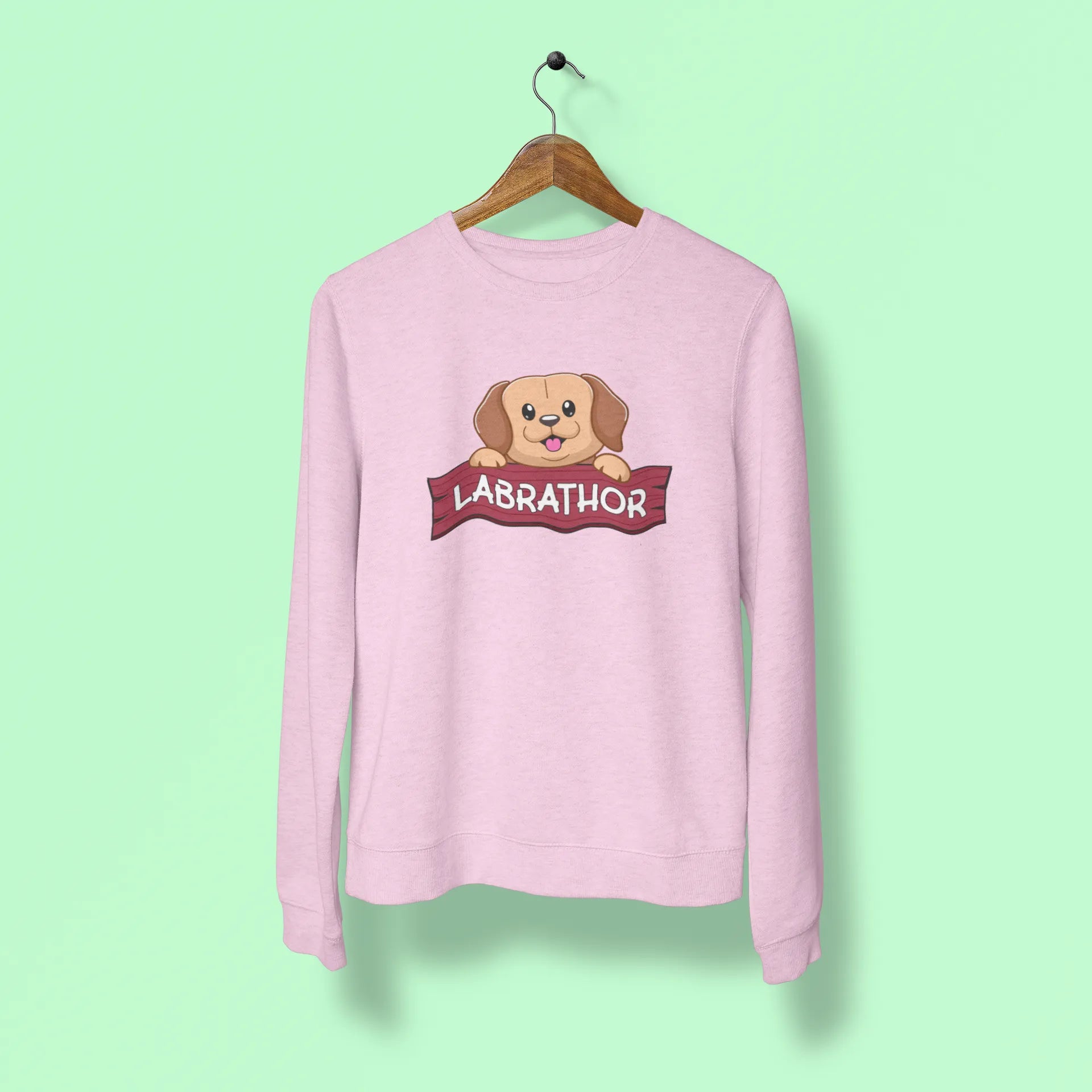 labrador labrathor unisex sweatshirt pink