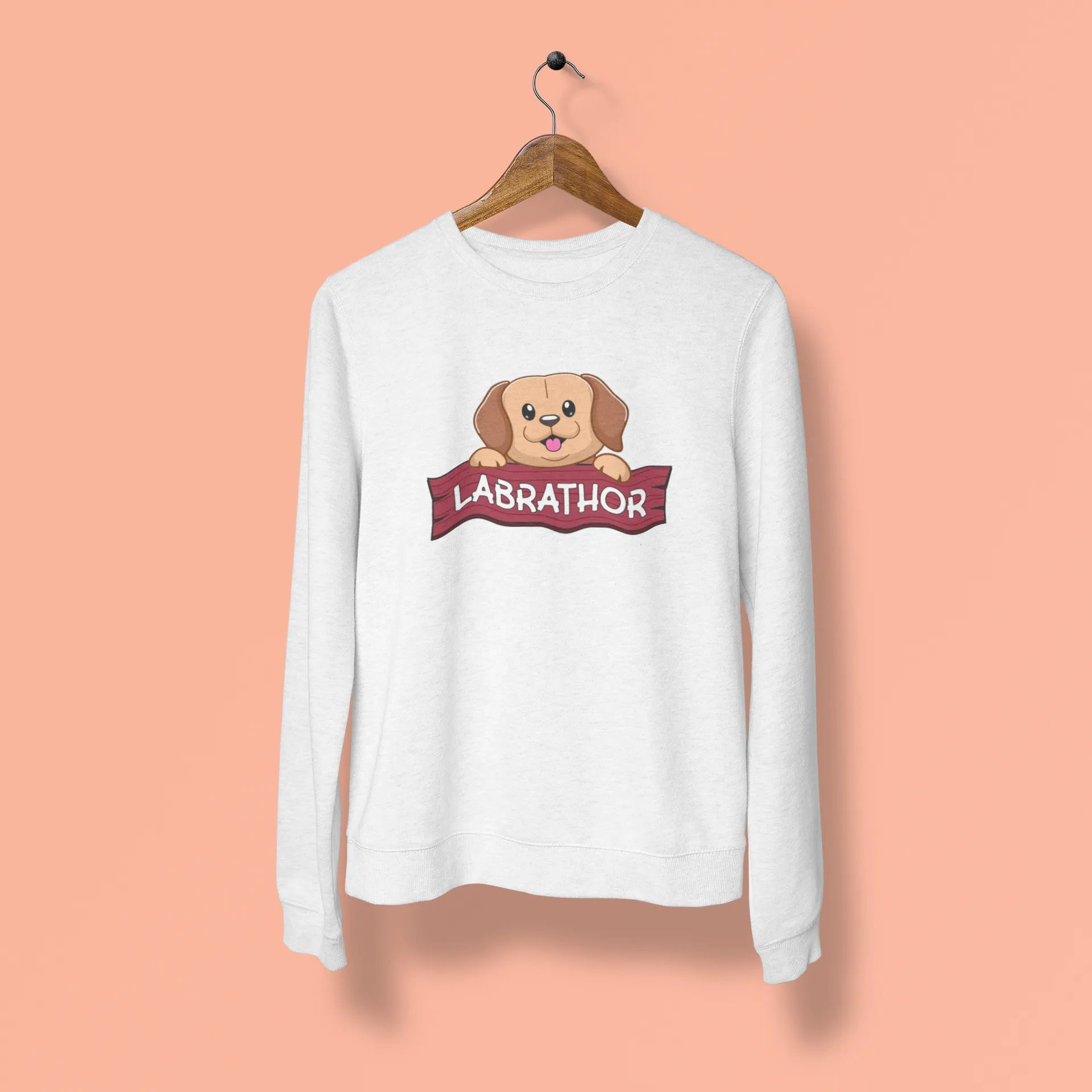 labrador labrathor unisex sweatshirt white