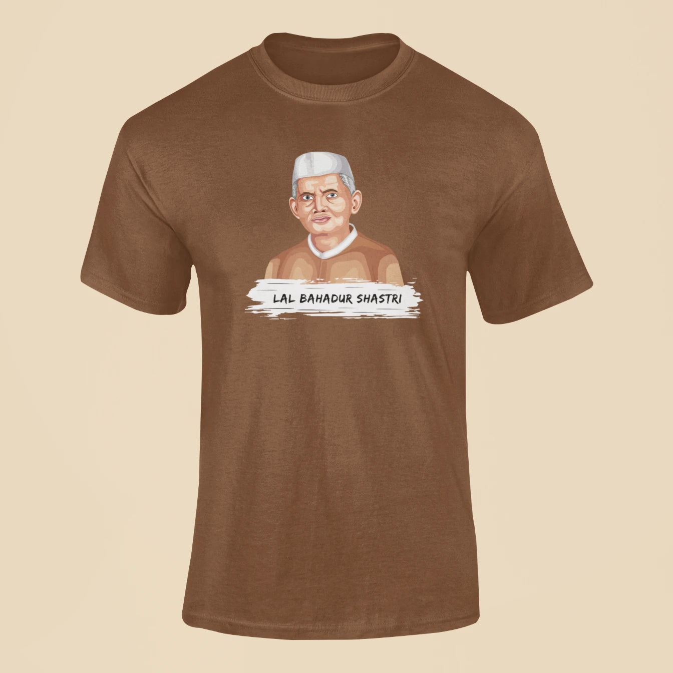 lal bahadur shastri t shirt brown