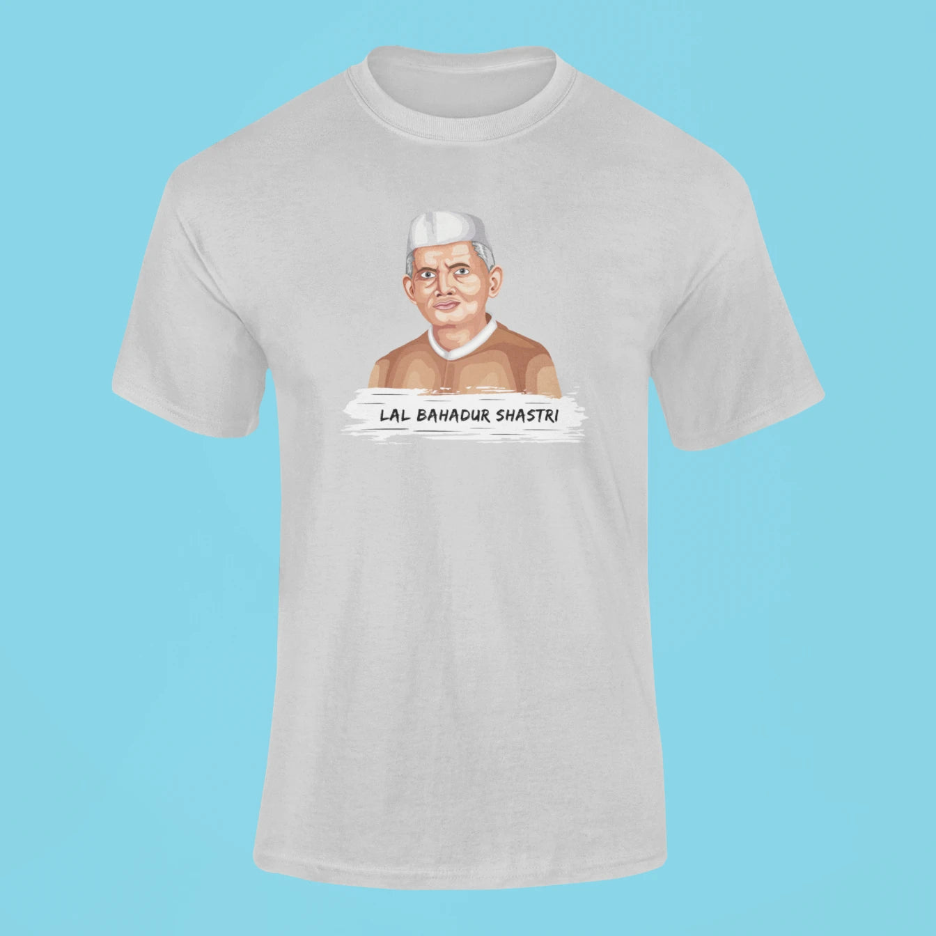 lal bahadur shastri t shirt grey