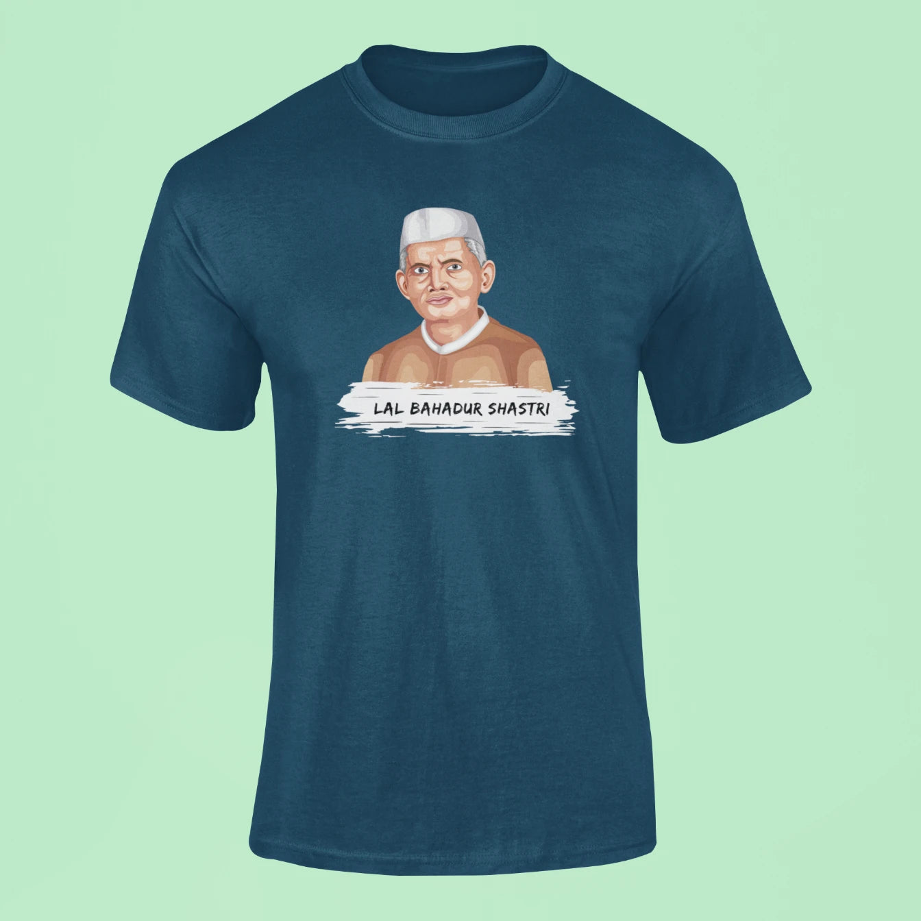 lal bahadur shastri t shirt navy blue