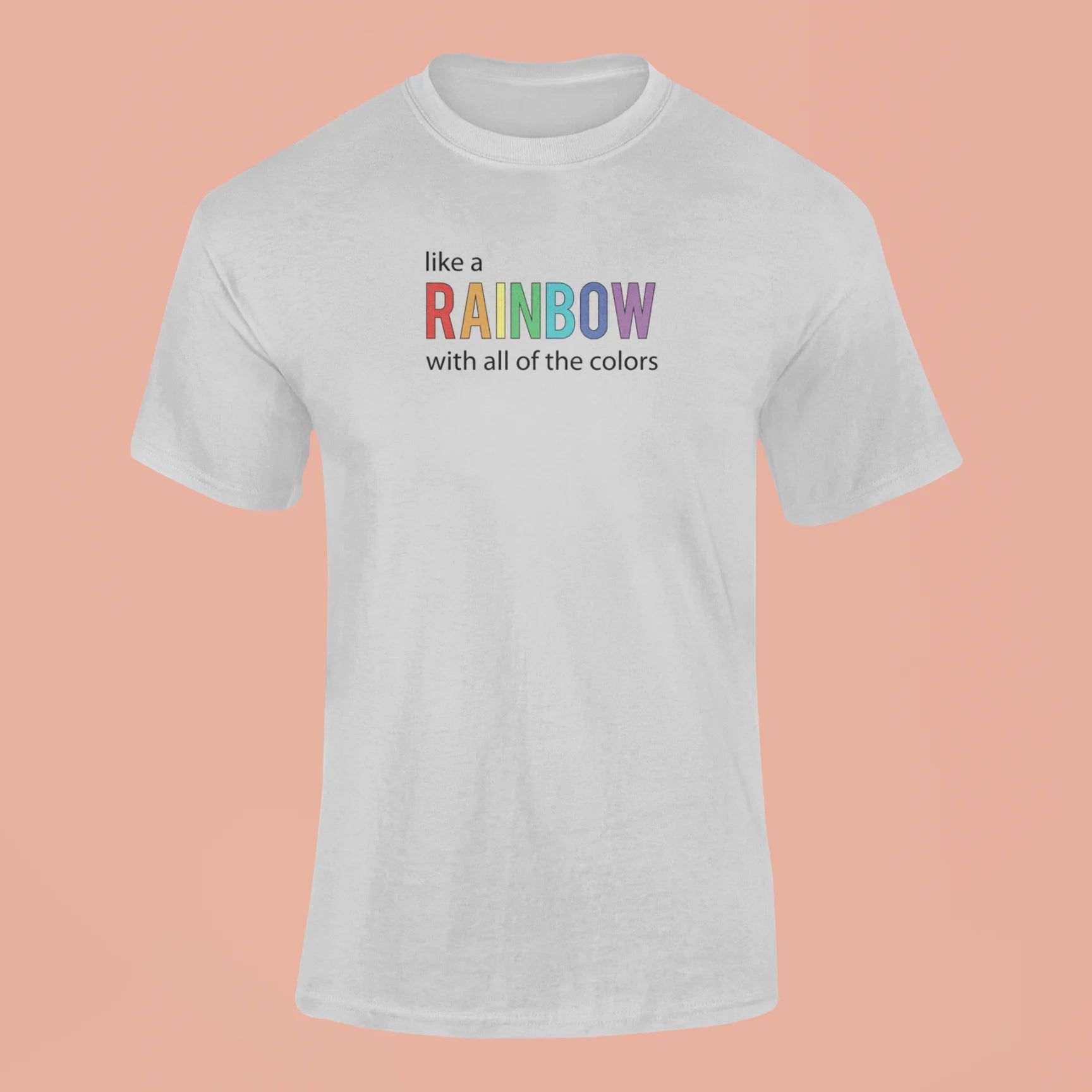 like a rainbow with all of the colors t shirt grey