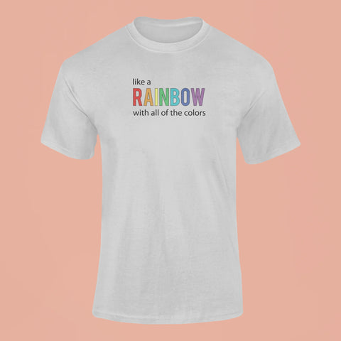 like a rainbow with all of the colors t shirt grey