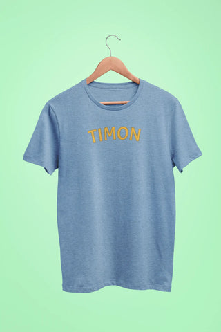 lion king timon front back print oversized t shirt baby blue scaled