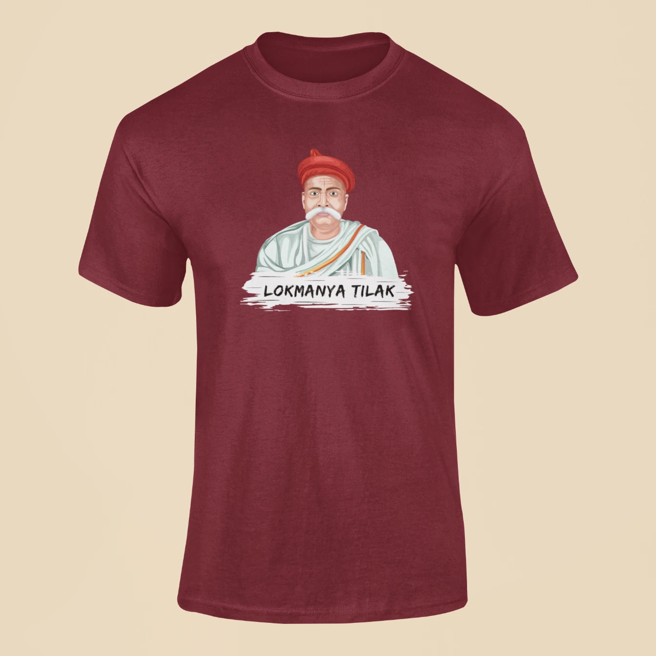 lokmanya tilak t shirt maroon