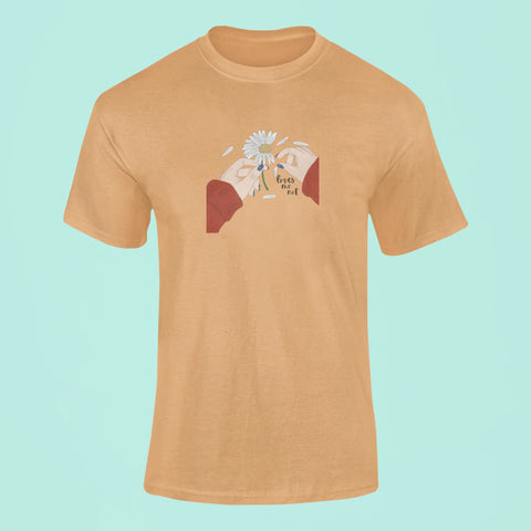 loves me not t shirt mustard yellow