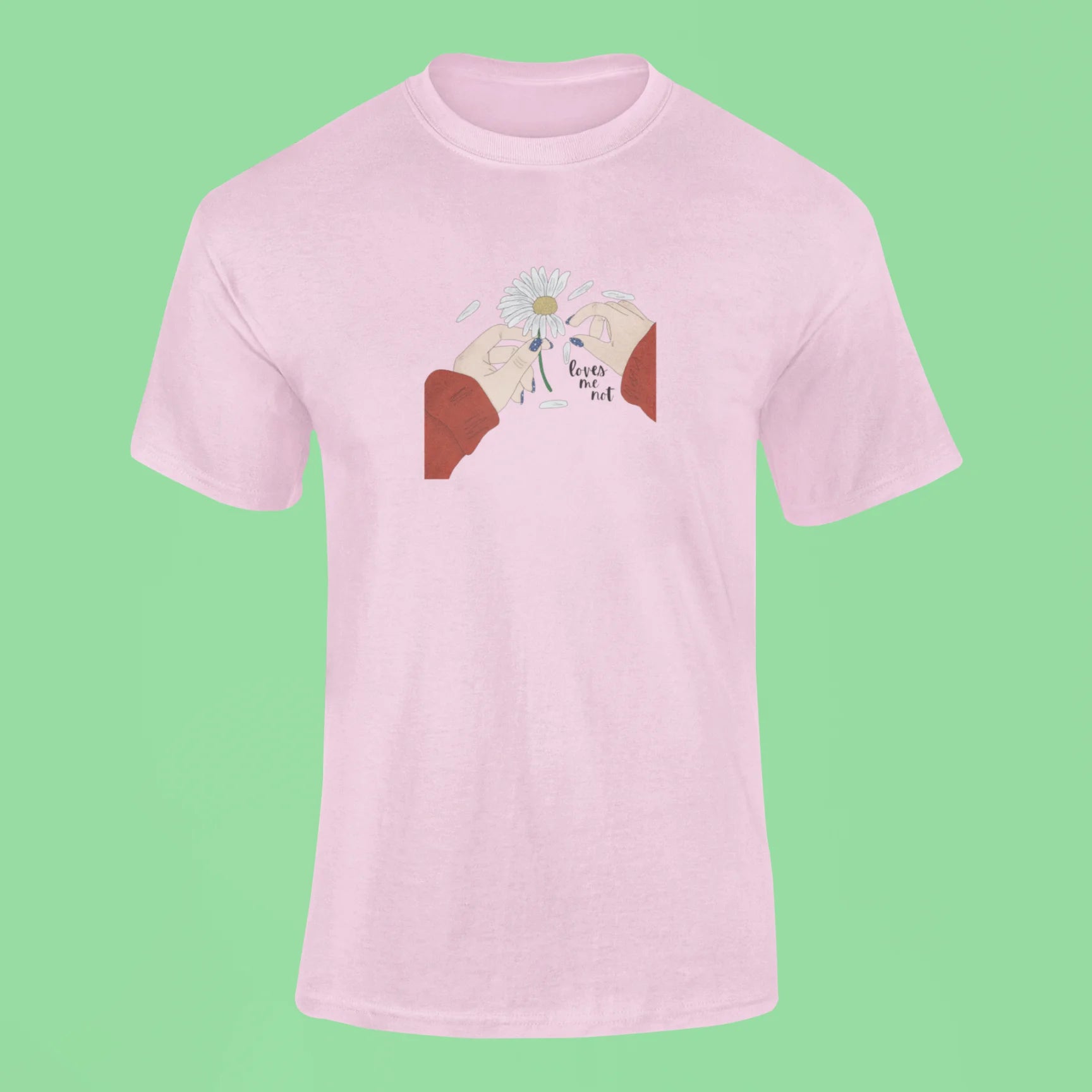loves me not t shirt pink