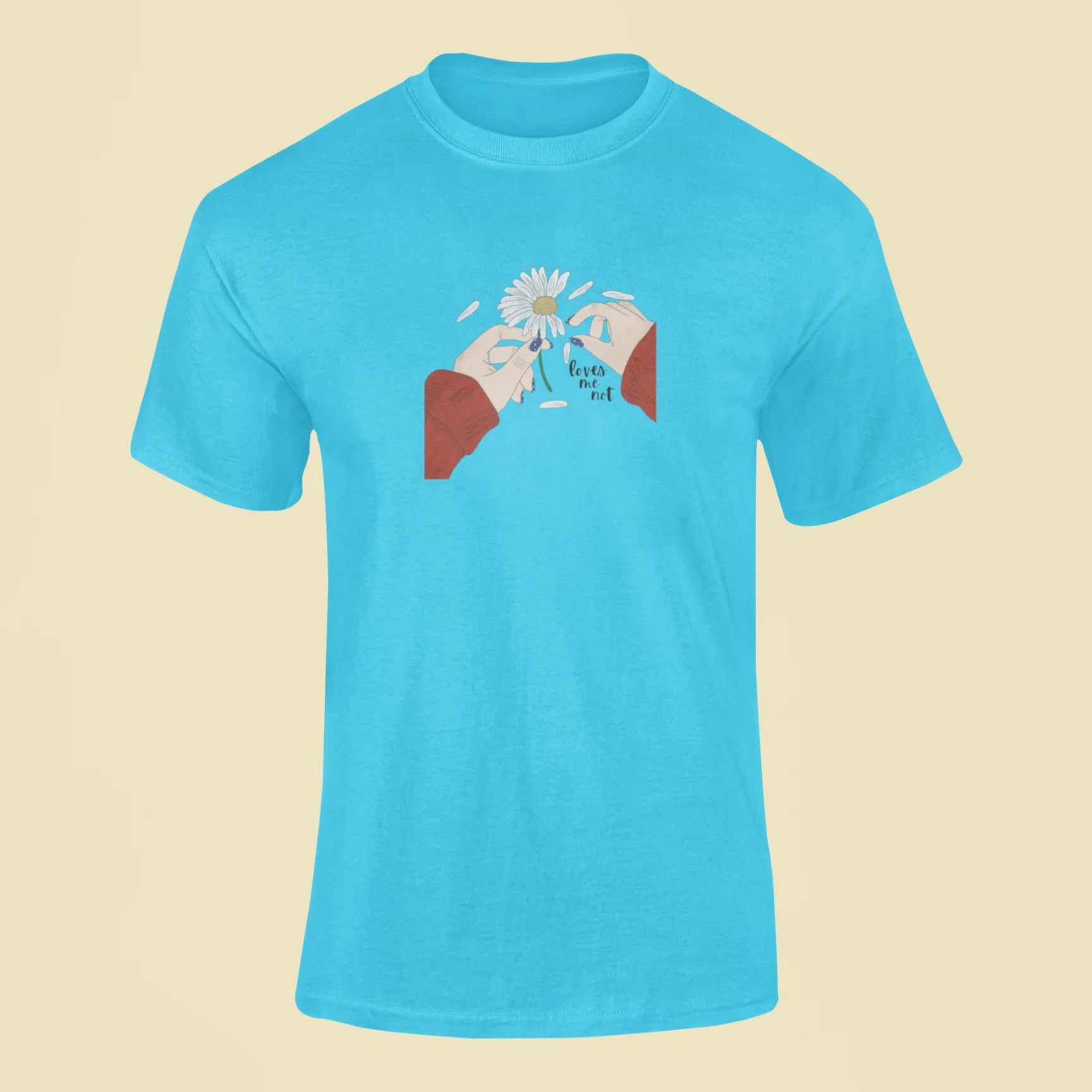 loves me not t shirt sky blue