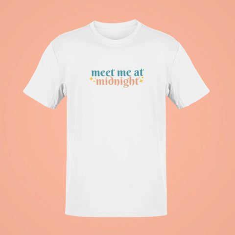 meet me at midnight ovesized t shirt white