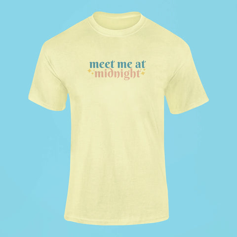 meet me at midnight t shirt butter yellow