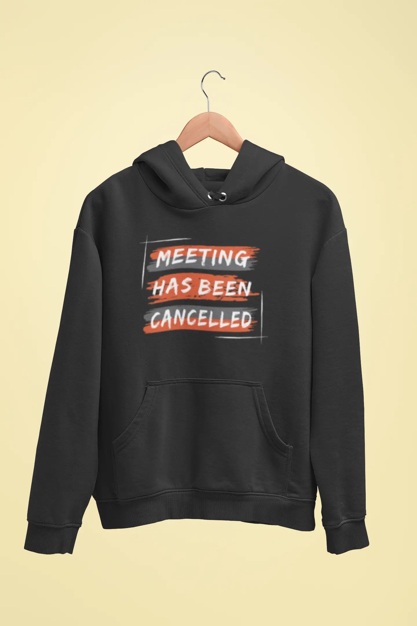 meeting has been cancelled unisex hoodie black